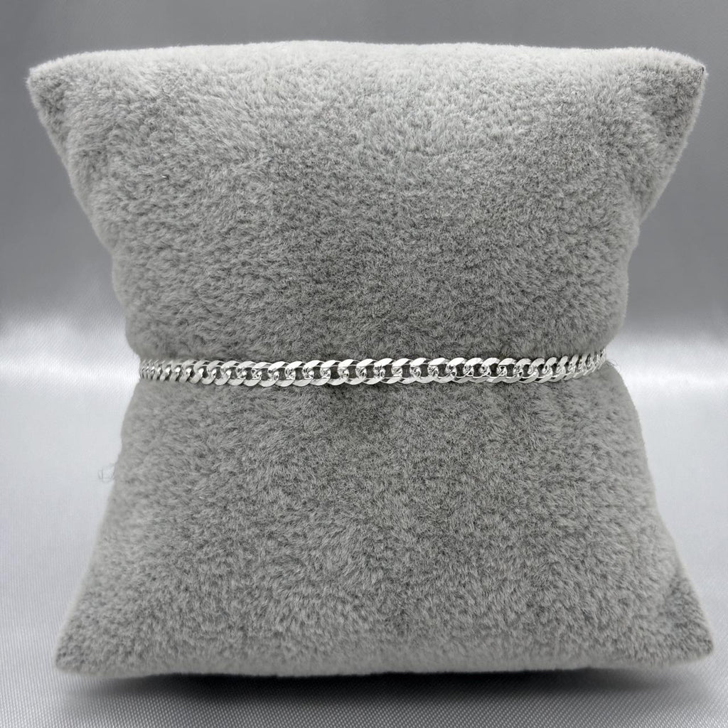 #PO133 - Pulso Cubano Diamantado Plata - 080 - 3mm - CE3.1