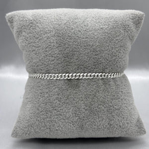 #PO133 - Pulso Cubano Diamantado Plata - 080 - 3mm - CE3.1