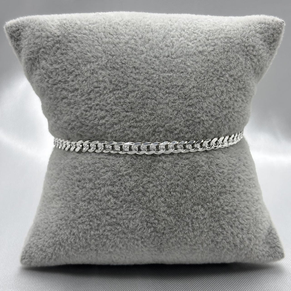 #PO138 - Pulso Cubano Diamantado Plata - 100 - 4.5 mm - CE6.4
