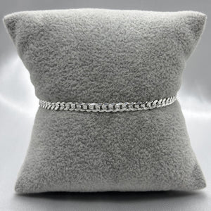 #PO138 - Pulso Cubano Diamantado Plata - 100 - 4.5 mm - CE6.4