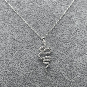 #G103 - Gargantilla Serpiente Con Zirconias Plata - MI3.0