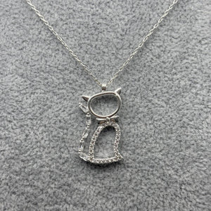 #G104 - Gargantilla De Gato Con Zirconia Plata - MI3.3