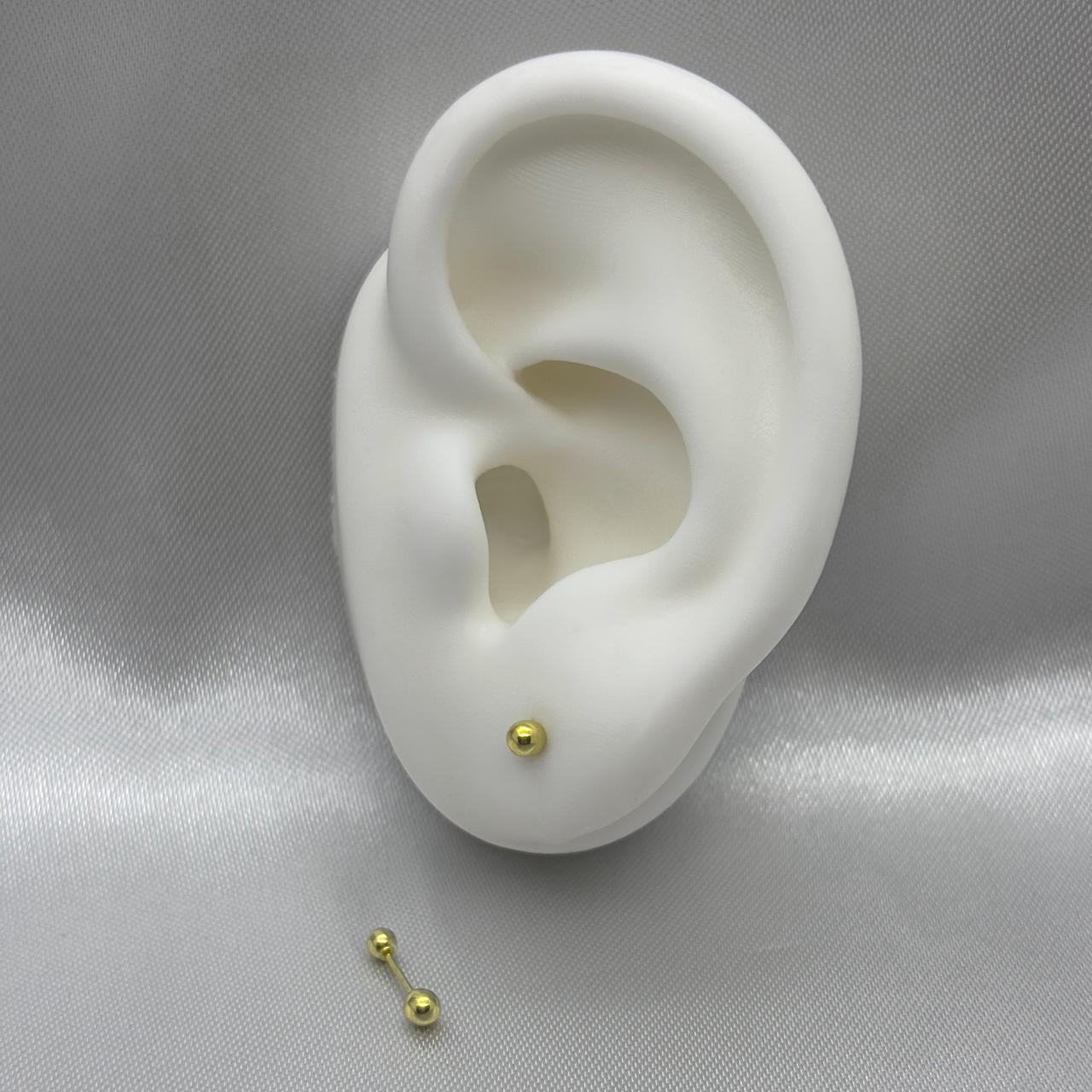 #B10163 - Broquel De Bola (Dormilona) De Oro10K