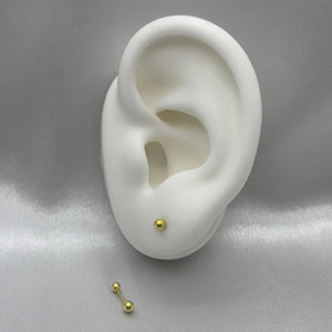 #B10163 - Broquel De Bola (Dormilona) De Oro10K