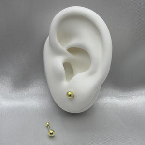 #B10163 - Broquel De Bola (Dormilona) De Oro10K