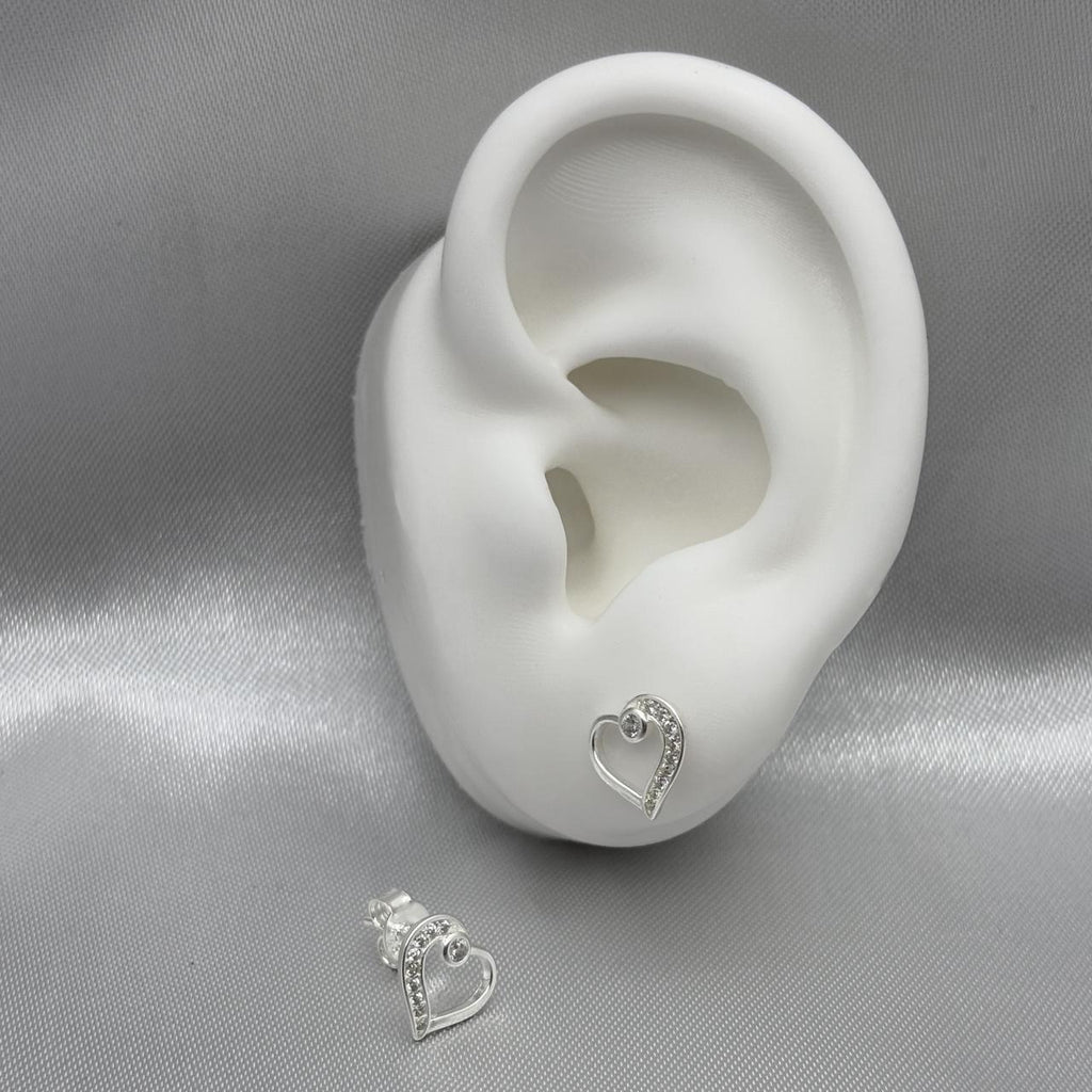 #BR160 - Broquel Corazón Con Zirconia - LL1.3