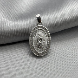#D185 - Dije/Medalla Virgen De Guadalupe Con Piedra Zirconia Plata - F1.8