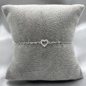 #PA112 - Pulsera Corazón Con Zirconia Plata - LL2.1