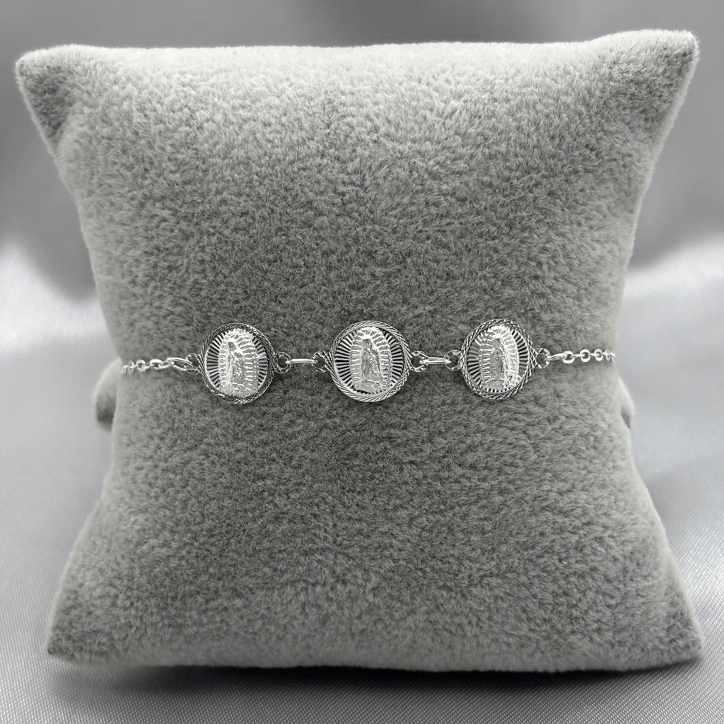 #PA113 - Pulsera Medalla Virgen Guadalupe Plata - F2.2