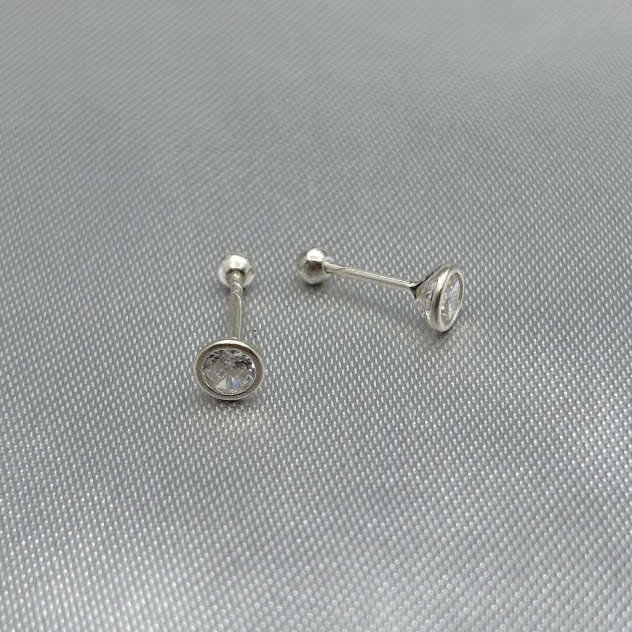 #BR242 - Broquel Biselado Con Bolita Atrás Plata - BB
