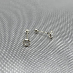 #BR242 - Broquel Biselado Con Bolita Atrás Plata - BB
