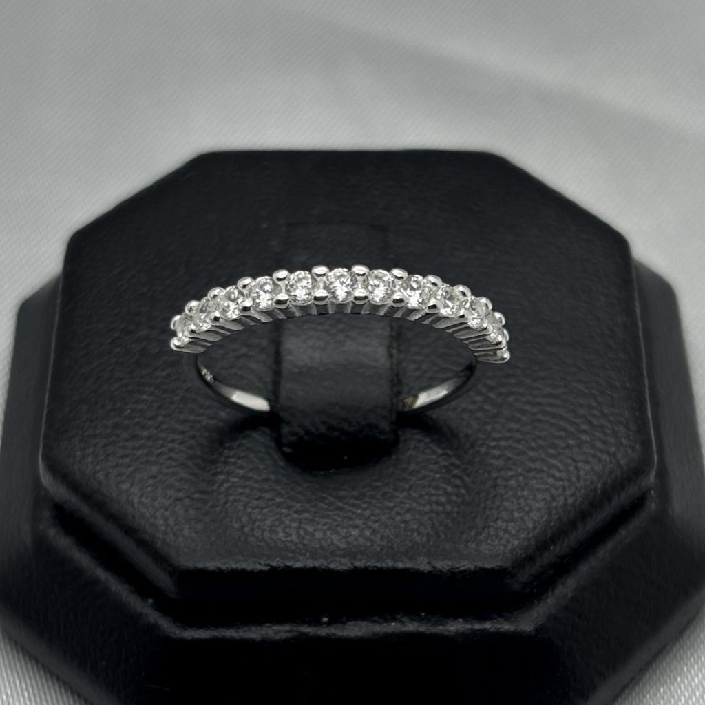 #AD203 - Anillo Media Churumbela Piedra Zirconia Plata -PU2.1