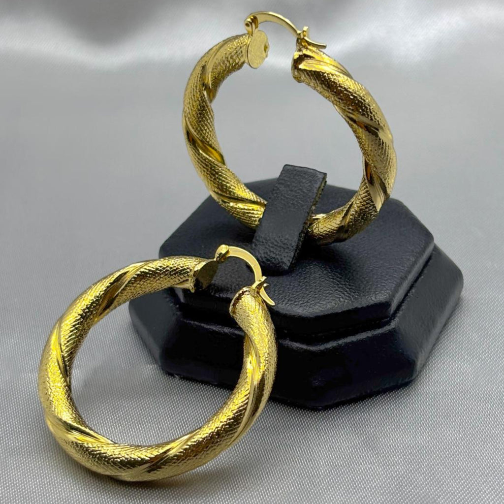 #ARRL105 - Arracada Circular Diamantada Oro Laminado 18k