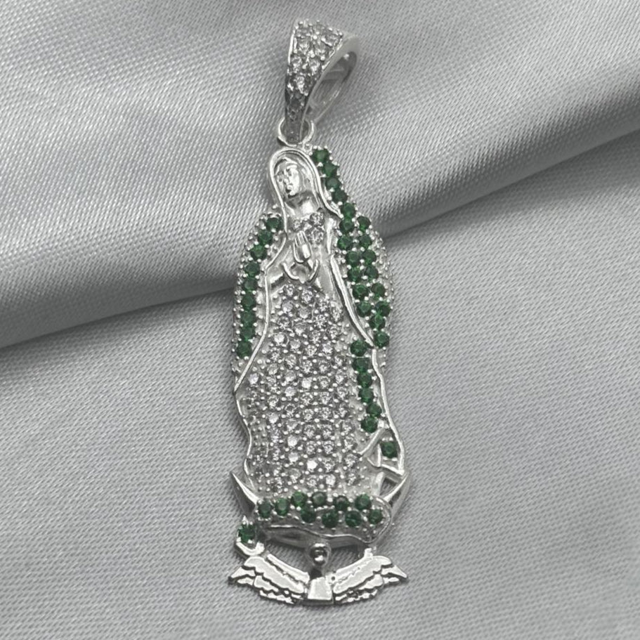 #D133 - Dije Virgen María Con Zirconias Plata - F6.8