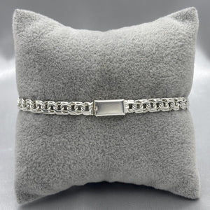 #ESC176 - Esclava Tejido Chino Plata - 6 mm - B06/14.6