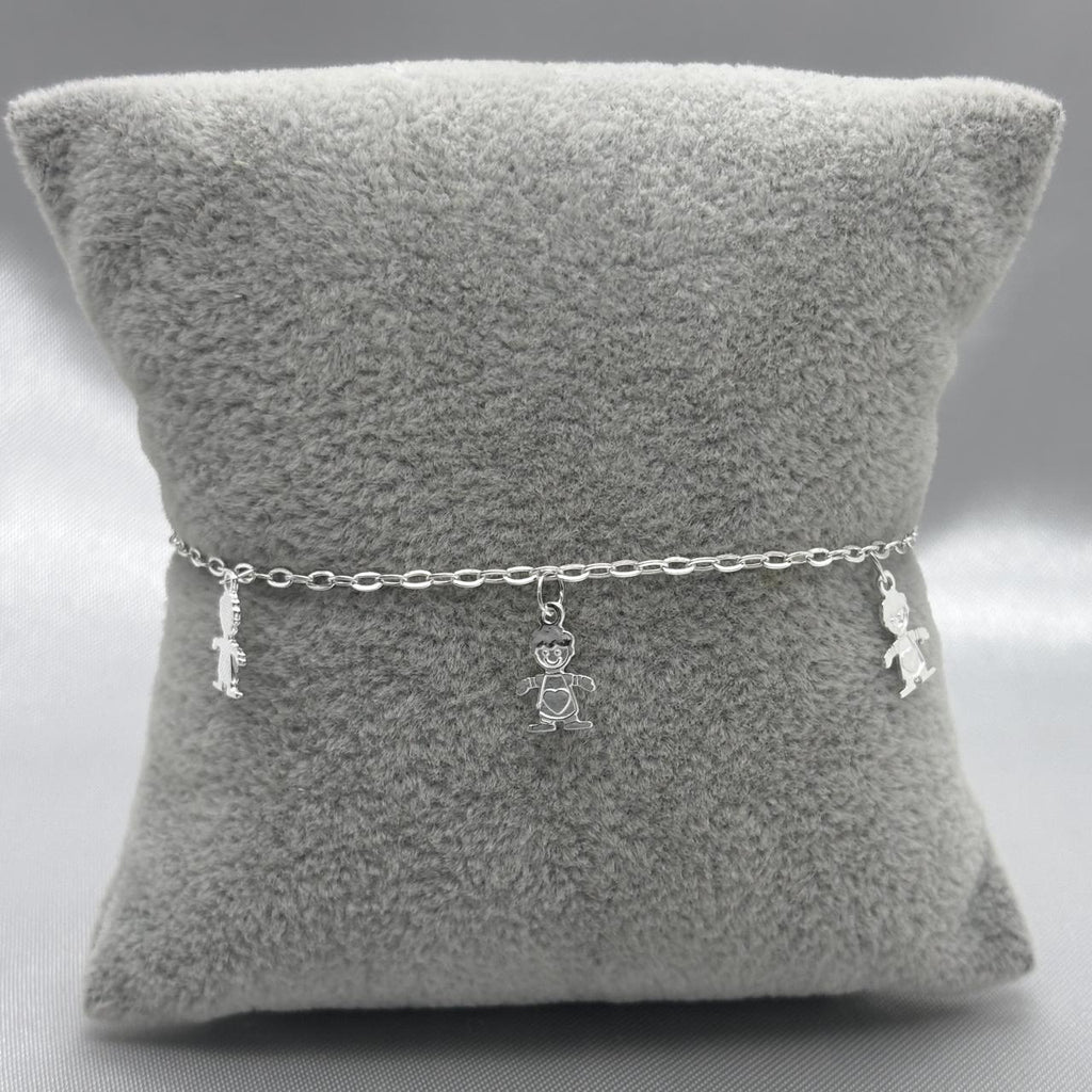 #PA240 - Pulsera Con Colgante De Niño Plata - LL1.9