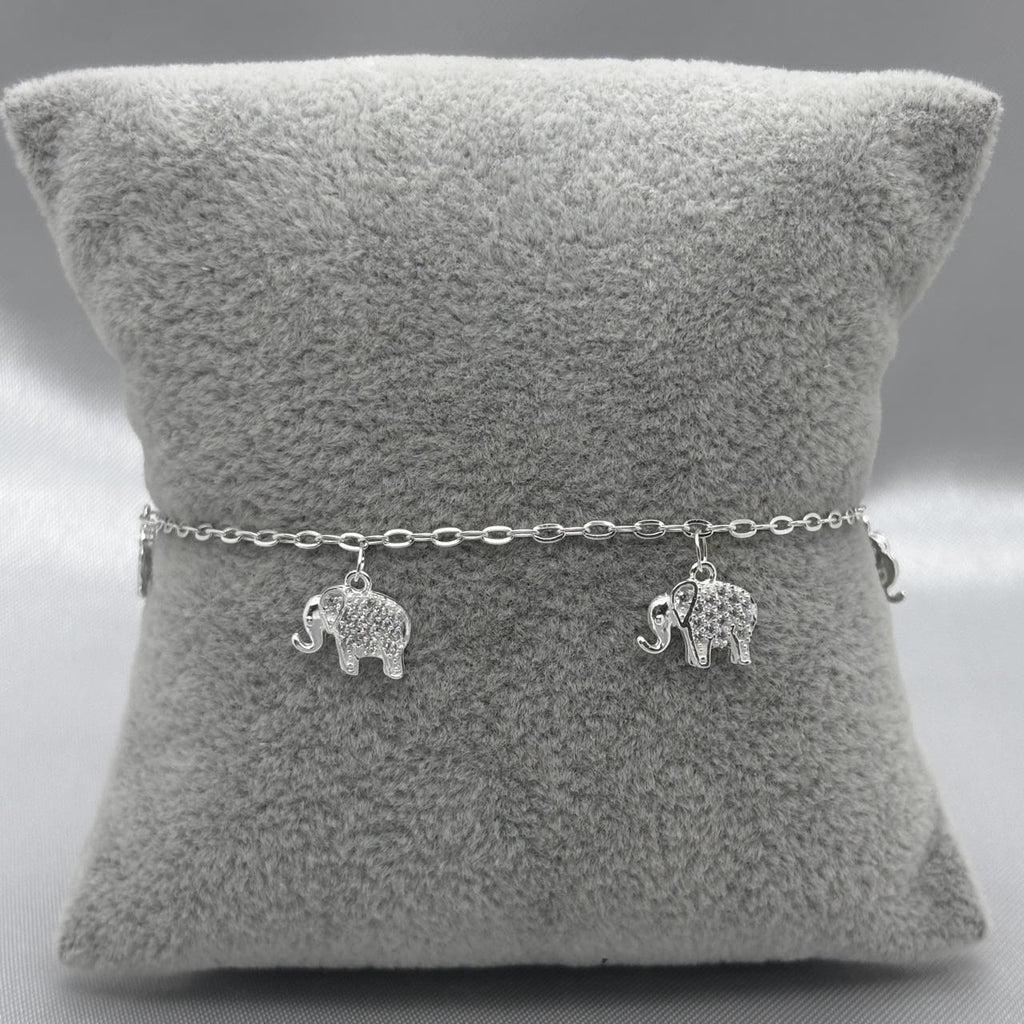 #PA303 - Pulsera Colgantes De Elefante Plata - LL2.8