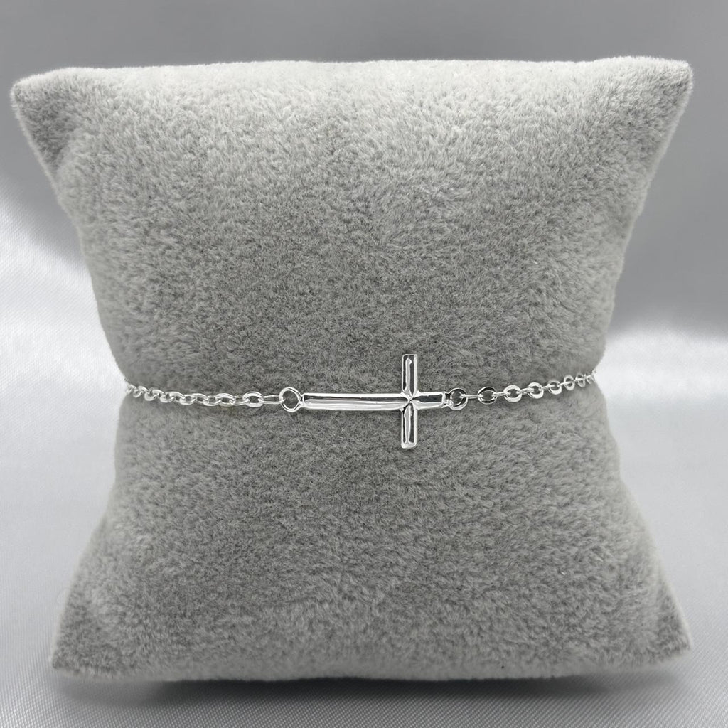 #PA304 - Pulsera De Cruz Plata - LL1.9