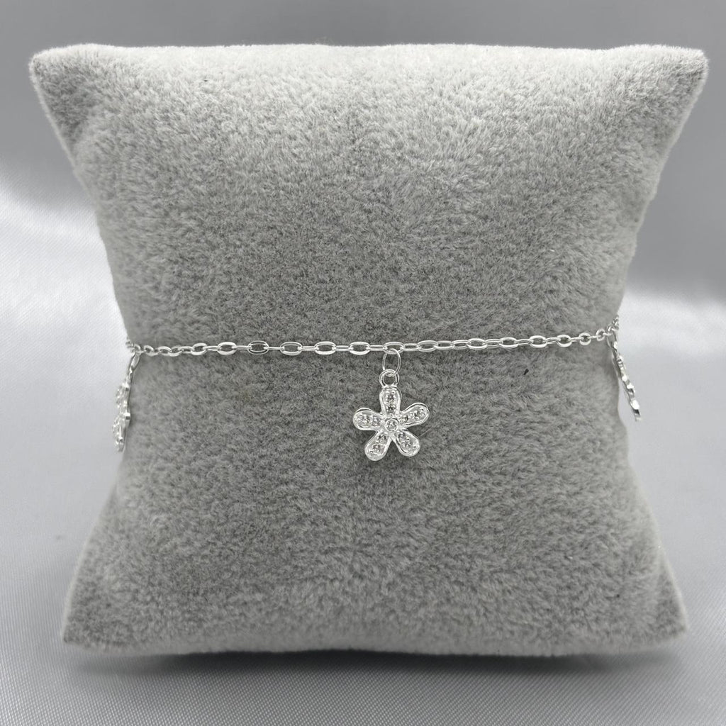 #PA314 - Pulsera Con Colgante De Flor Plata - LL2.2