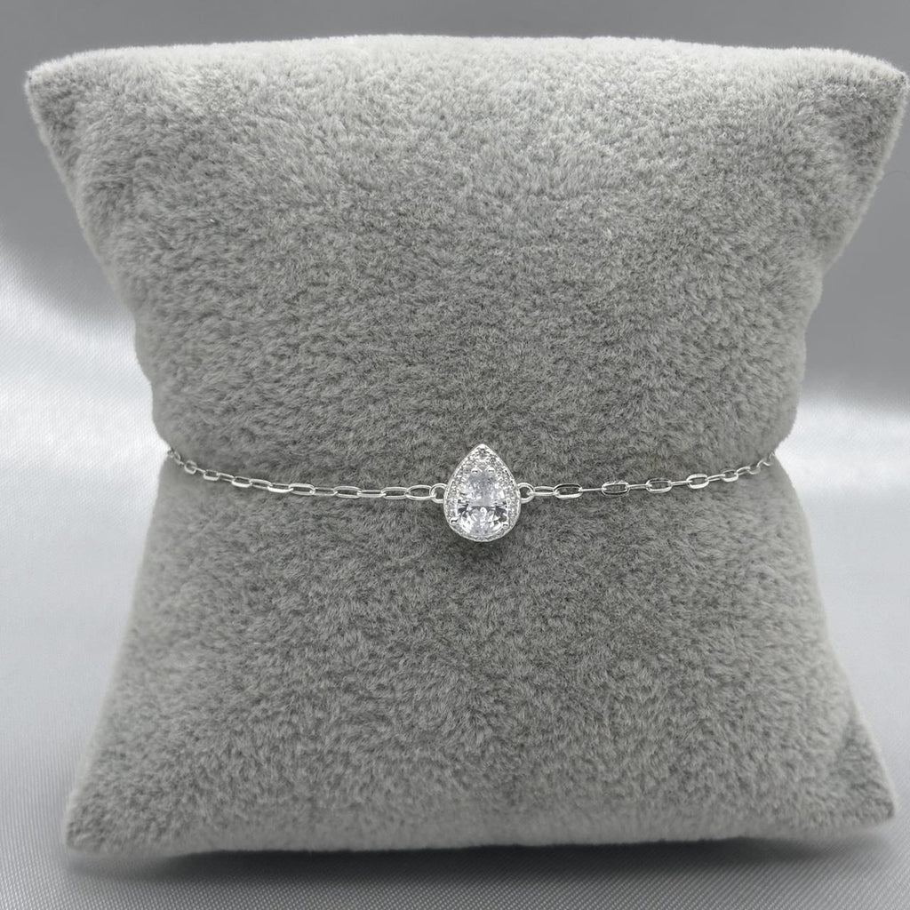 #PA316 - Pulsera Con Piedra Zirconia De Gota Plata - LL1.6