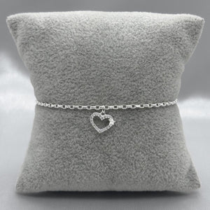 #PA196 - Pulsera Corazón Con Destello Plata - LL1.9
