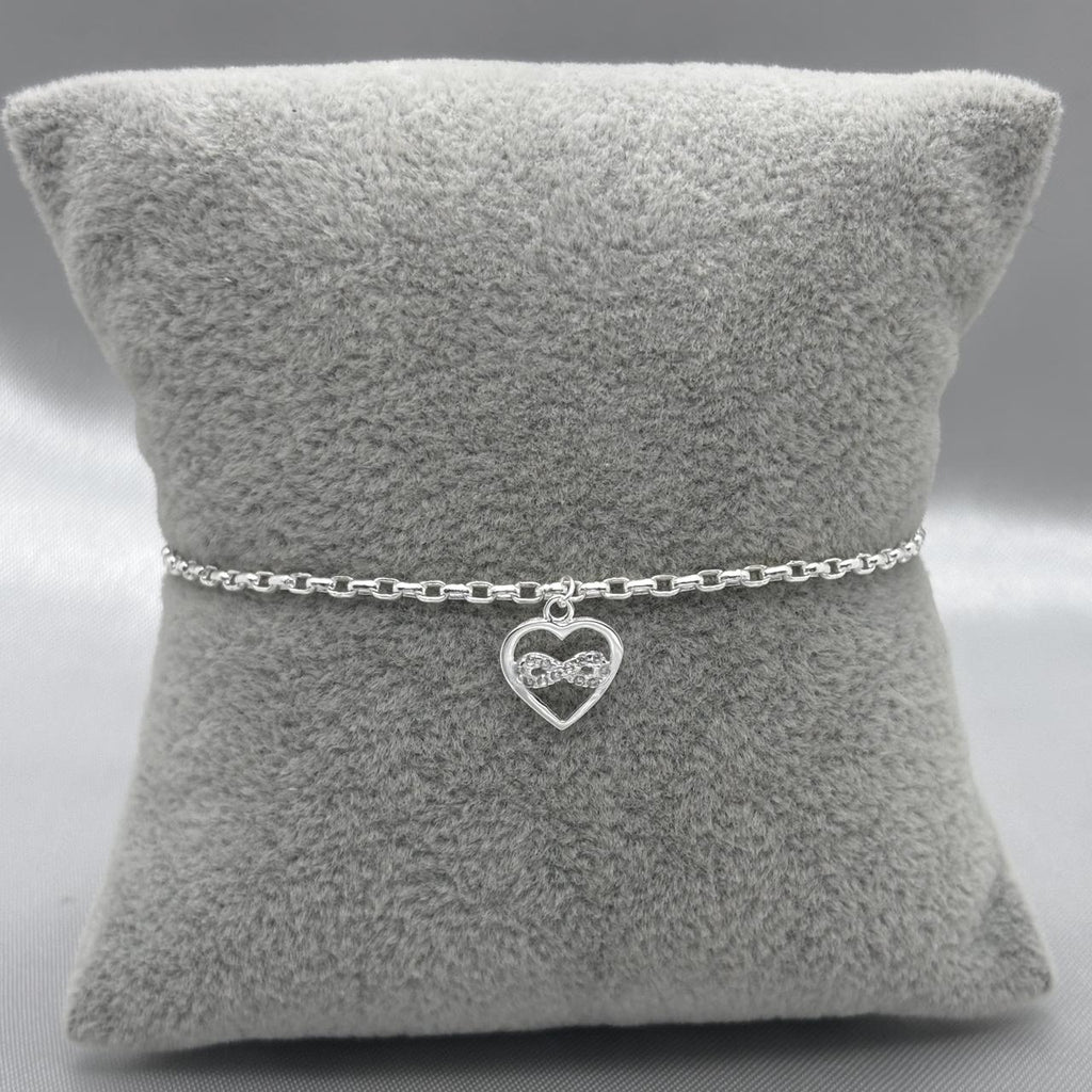#PA226 - Pulsera Corazón Con Infinito Plata - LL2.2