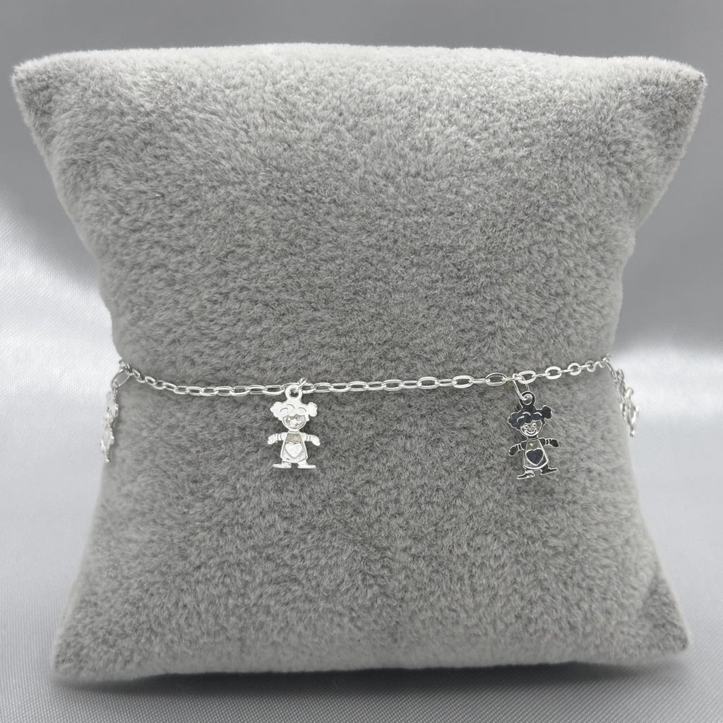 #PA262 - Pulsera Con Colgante De Una Niña Plata - LL2.0