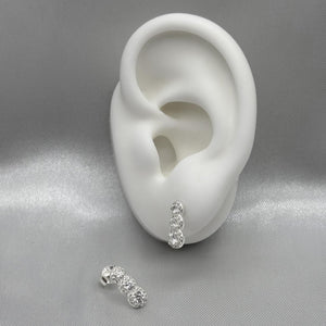 #BR149 - Broquel Elegante Con Zirconias Plata - LL1.8