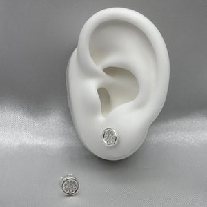 #BR118 - Broquel Circular Con Zirconia Plata - LL1.8