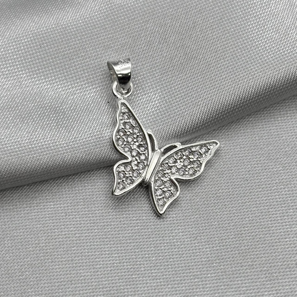 #D451 - Dije Mariposa Con Piedra Zirconia Plata - ZC2.1