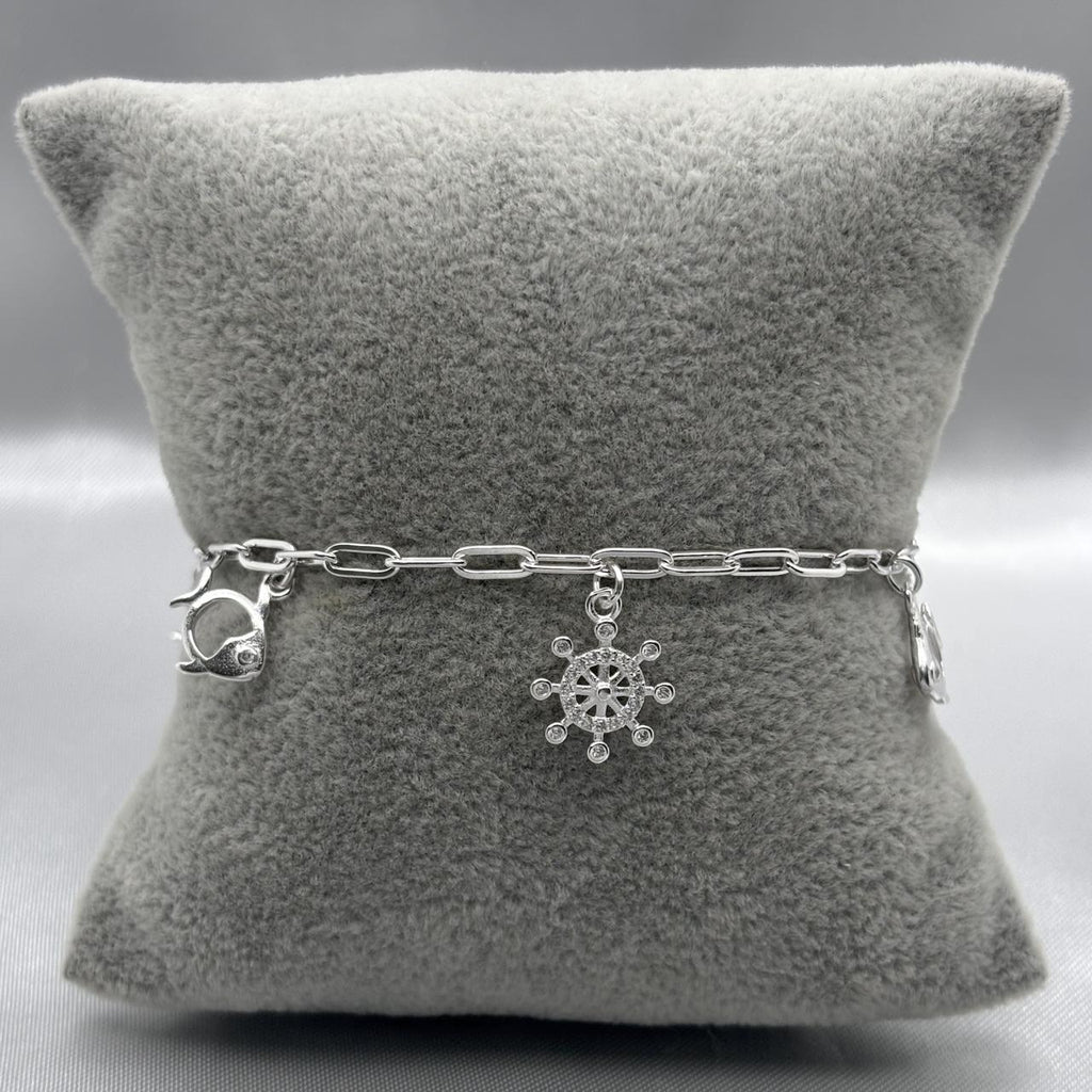 #PA221 - Pulsera Mar Estrella Con Zirconias Plata - IP5.3