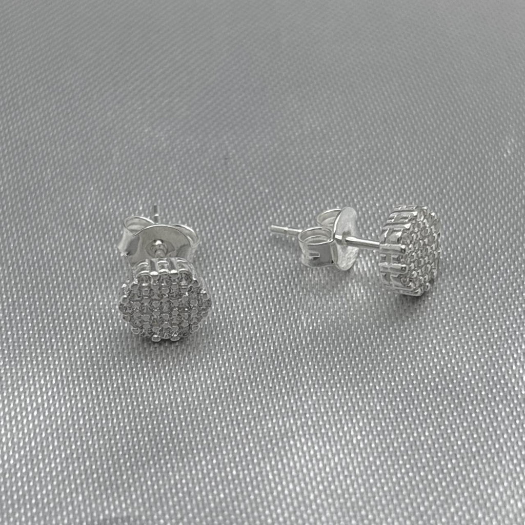 #BR171 - Broquel Hexágono Con Zirconias Plata - LL1.3