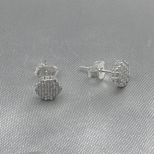 #BR171 - Broquel Hexágono Con Zirconias Plata - LL1.3