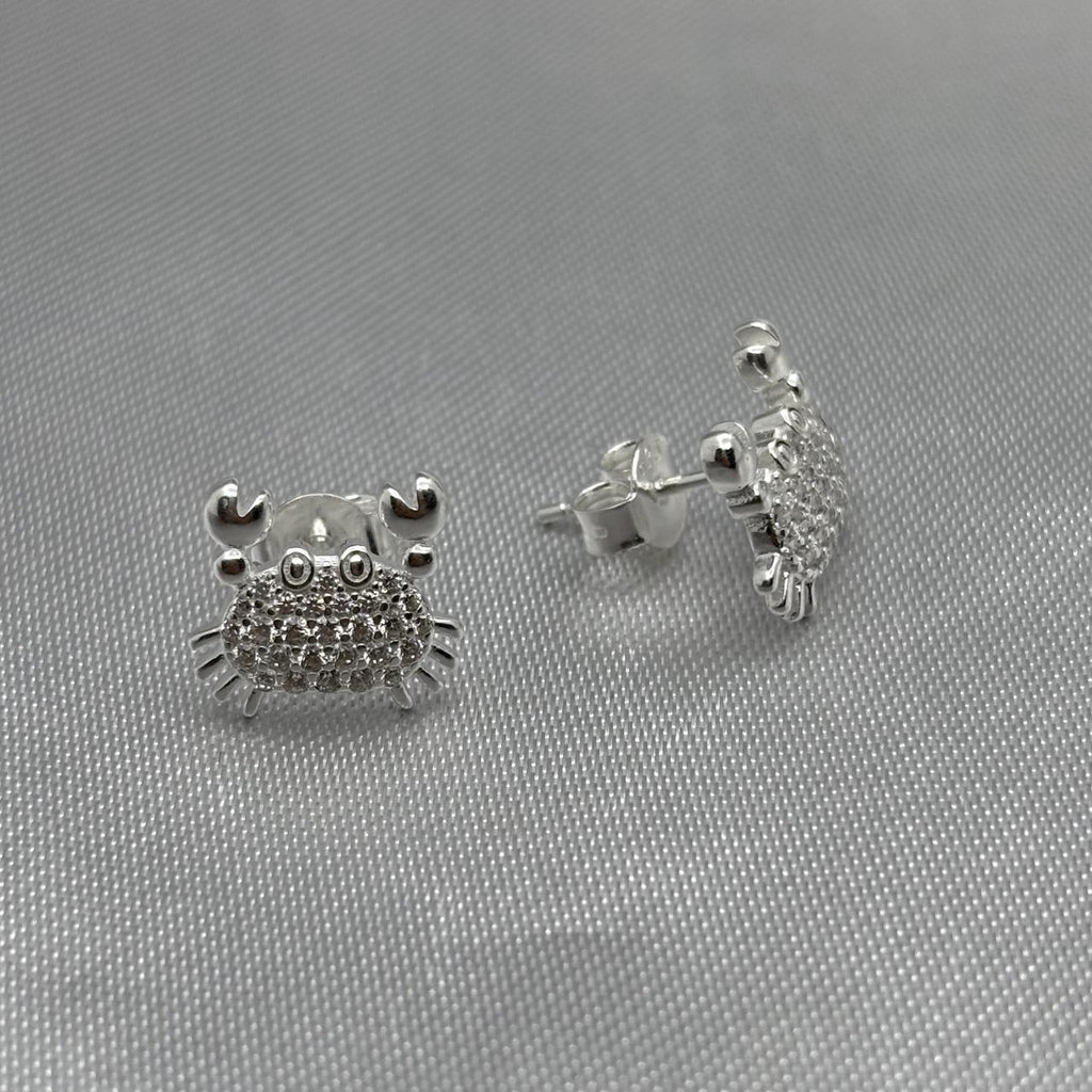 #BR117 - Broquel De Cangrejo Con Piedra Zirconia Plata - LL2.0