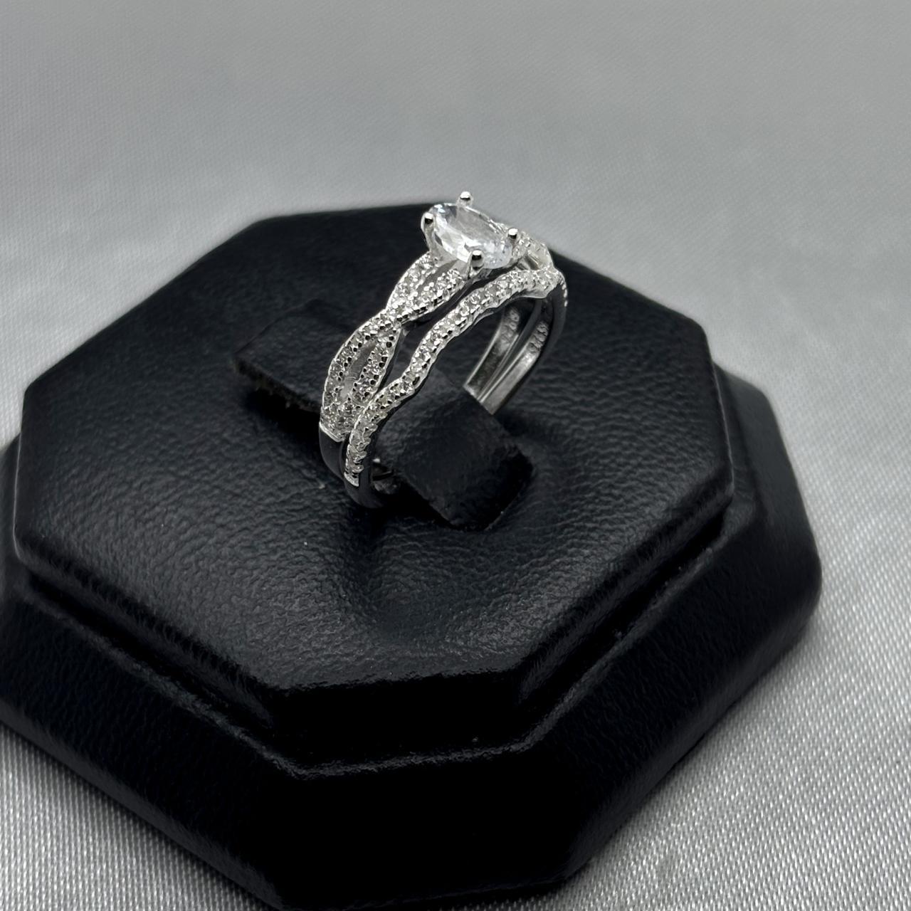 #AL140 - Alianza Tejida Con Zirconia Plata - C14/3.4