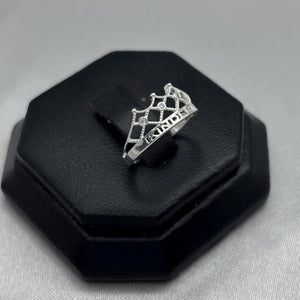 #AD317 - Anillo Graduación Corona Prince/Princess Kinder Con Zirconia Plata - F1.1