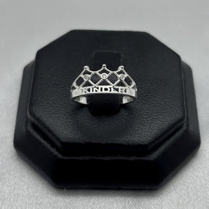 #AD317 - Anillo Graduación Corona Prince/Princess Kinder Con Zirconia Plata - F1.1