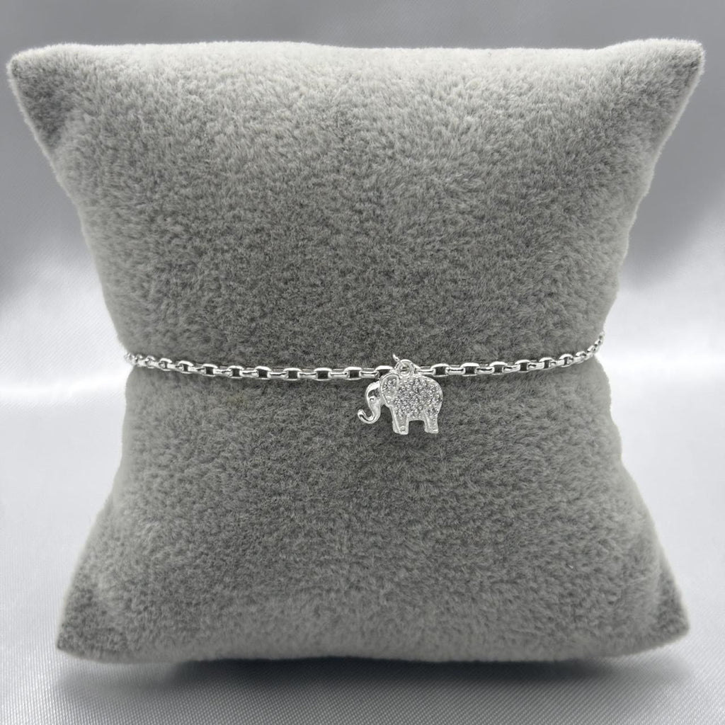#PA194 - Pulsera Elefante Con Zirconia Plata -LL2.4