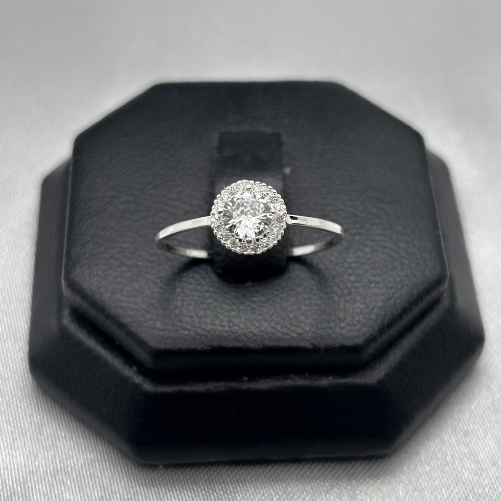 #AD345- Anillo Con Piedra Zirconia Plata - F1.0
