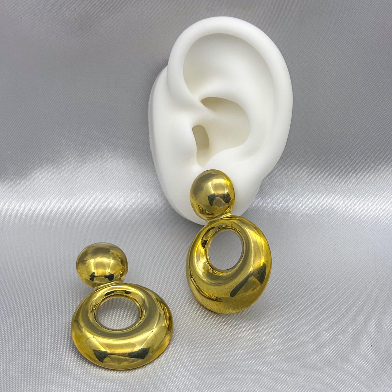 #ARL129 - Aretes Circulos Oro Laminado 18K