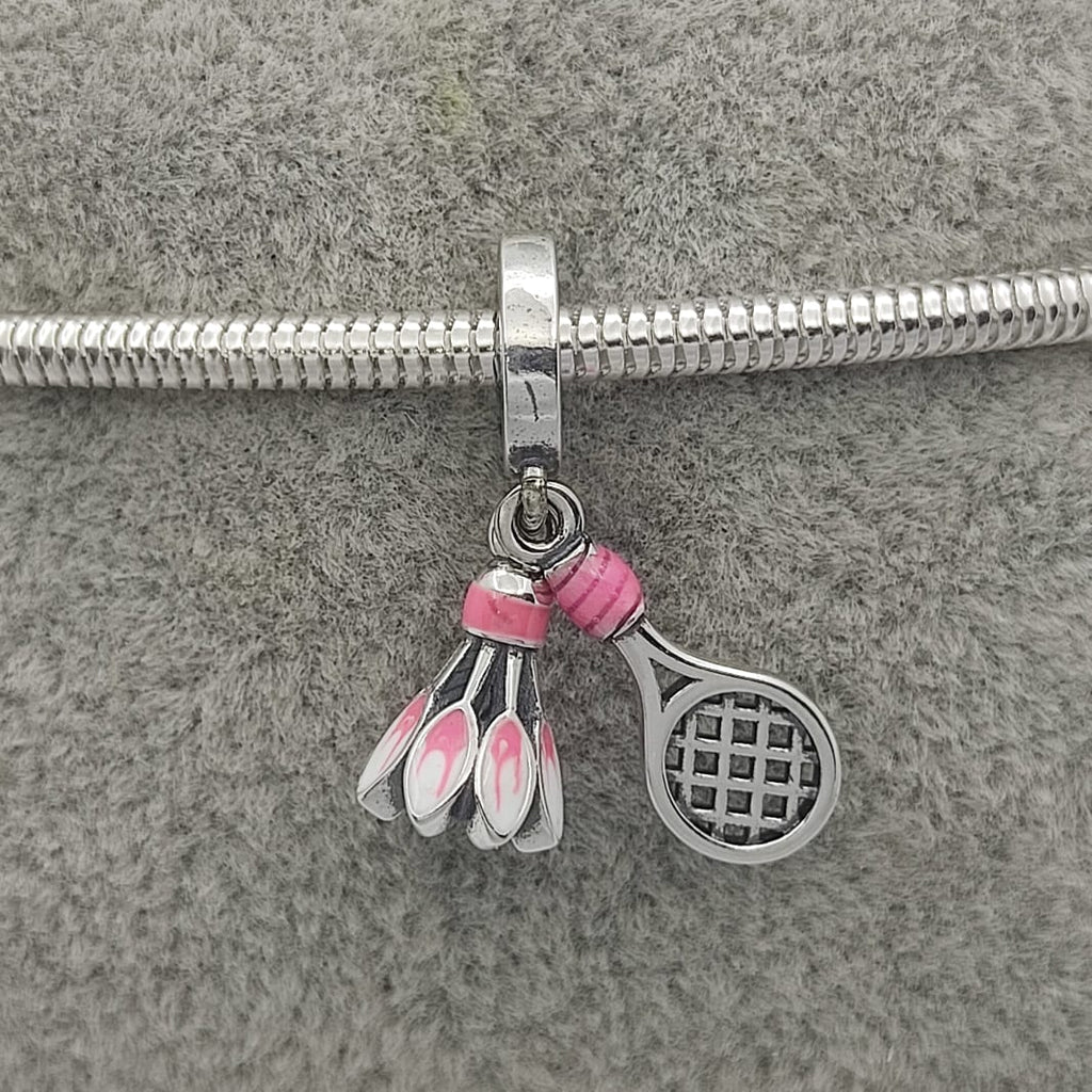 #PAN462 - Charm Raqueta Y Badmiton Plata - IC3.3