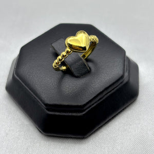 #AOL141 - Anillo Ajustable Corazón Oro Laminado 18K