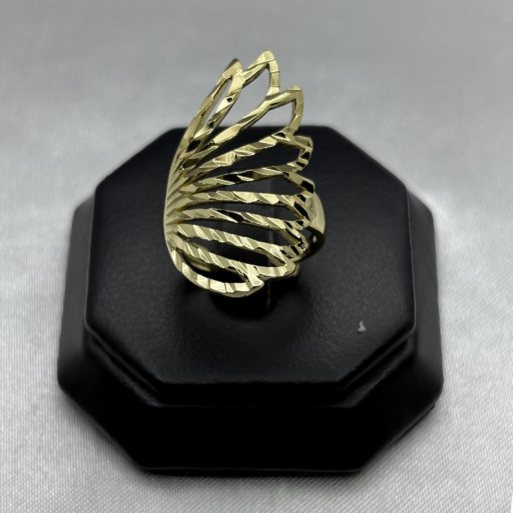#AOL144 - Anillo Ajustable Ala Diamantada Oro Laminado 18K