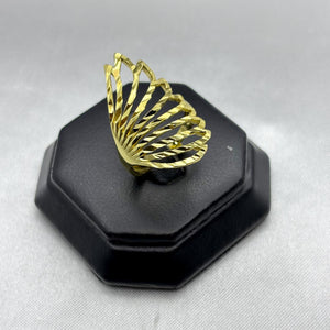 #AOL144 - Anillo Ajustable Ala Diamantada Oro Laminado 18K
