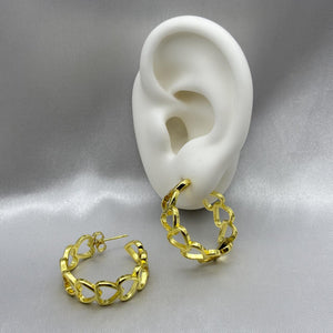 #ARRL141 - Arracada De Corazones Oro Laminado 18K