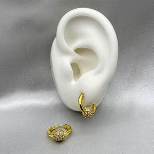 #HOL155 - Huggie Esfera Con Zirconia Oro Laminado 18K