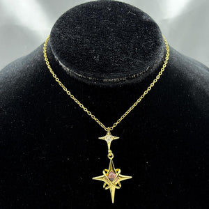 #GOL140 - Gargantilla Destellos Estrella Con Zirconia Oro Laminado 18K