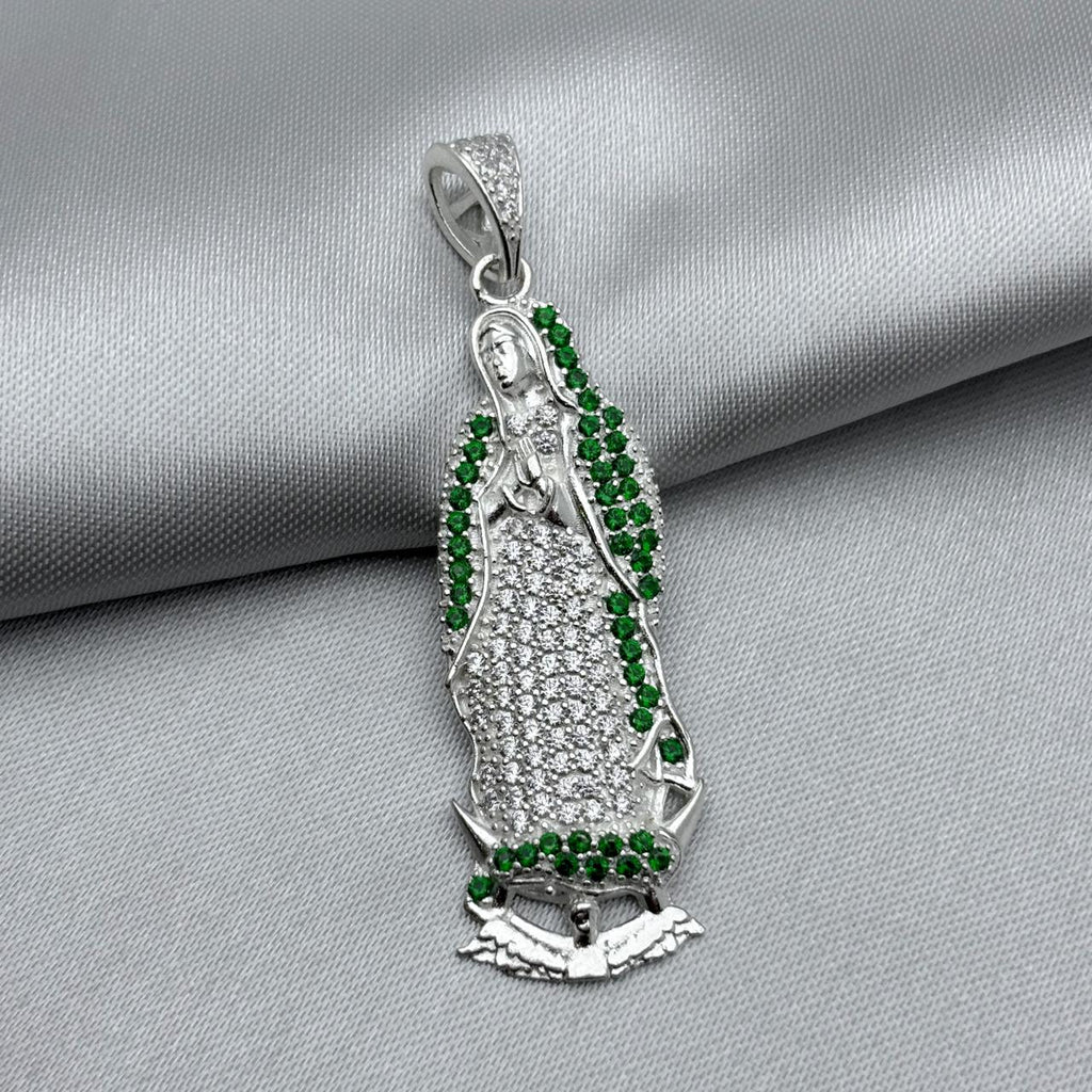 #D215 - Dije Virgen De Guadalupe Con Zirconia Plata - A09/7.2