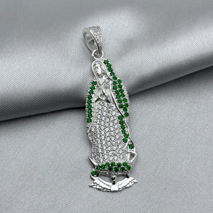 #D215 - Dije Virgen De Guadalupe Con Zirconia Plata - A09/7.2