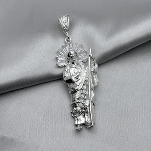 #D419 - Dije San Judas Tadeo Con Zirconias Plata - A09/17.5